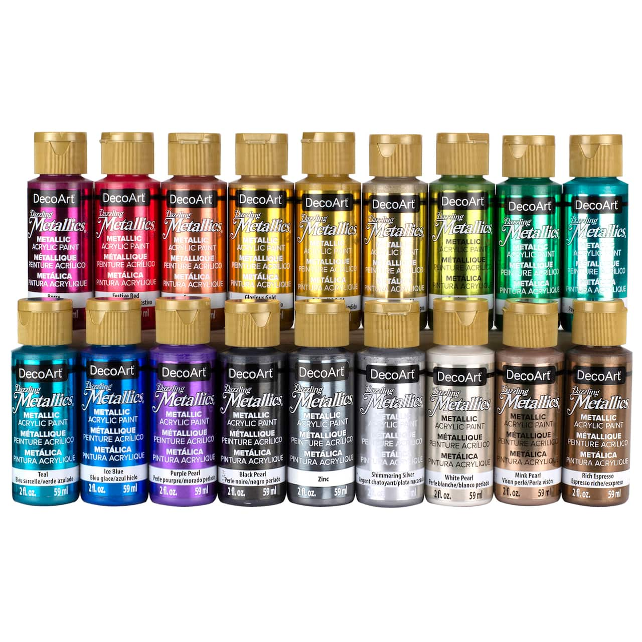 DecoArt&#xAE; Dazzling Metallics&#x2122; 18 Color Acrylic Paint Set